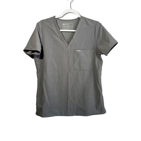 Figs Catarine One Pocket Scrub Top S Grey Stripe‎ Rare - Picture 1 of 8